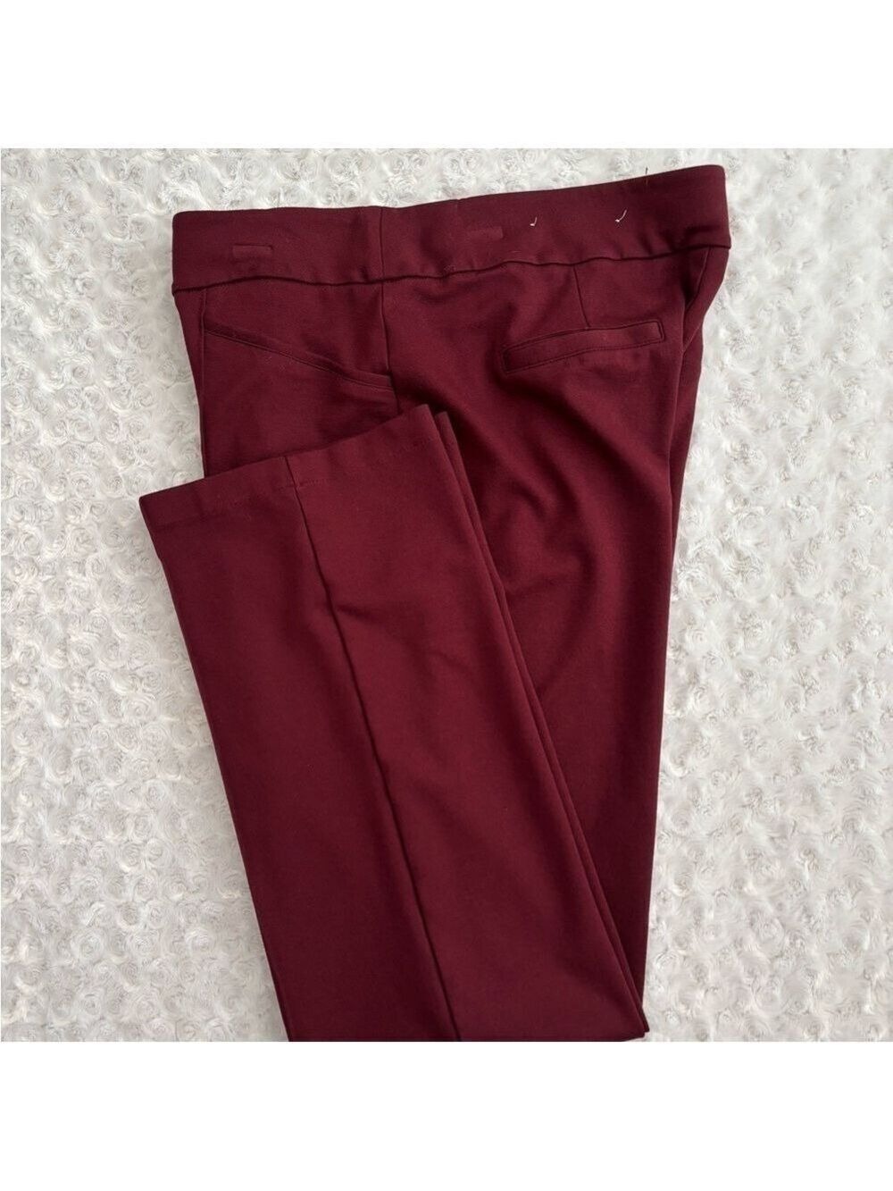 Est 1946 Burgundy Ponte Pants Large Straight Leg Pull On - Picture 2 of 8